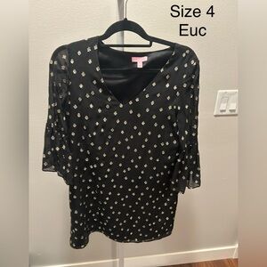 Lilly Pulitzer size 4 black gold long sleeve dress
Excellent used condition!